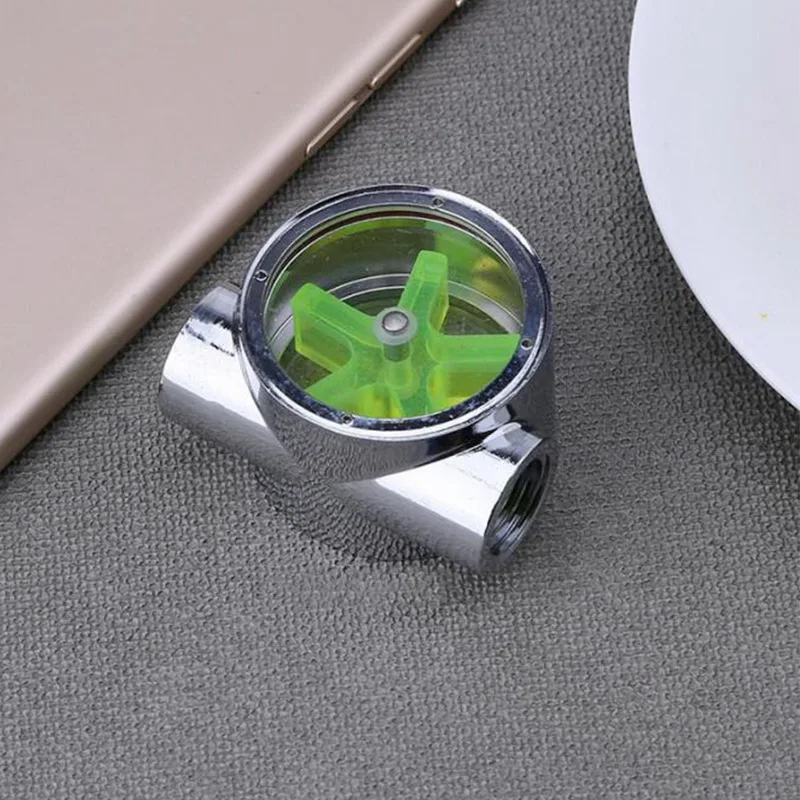 Индикатор расхода воды медный хромированный двухсторонний расходомер с резьбой