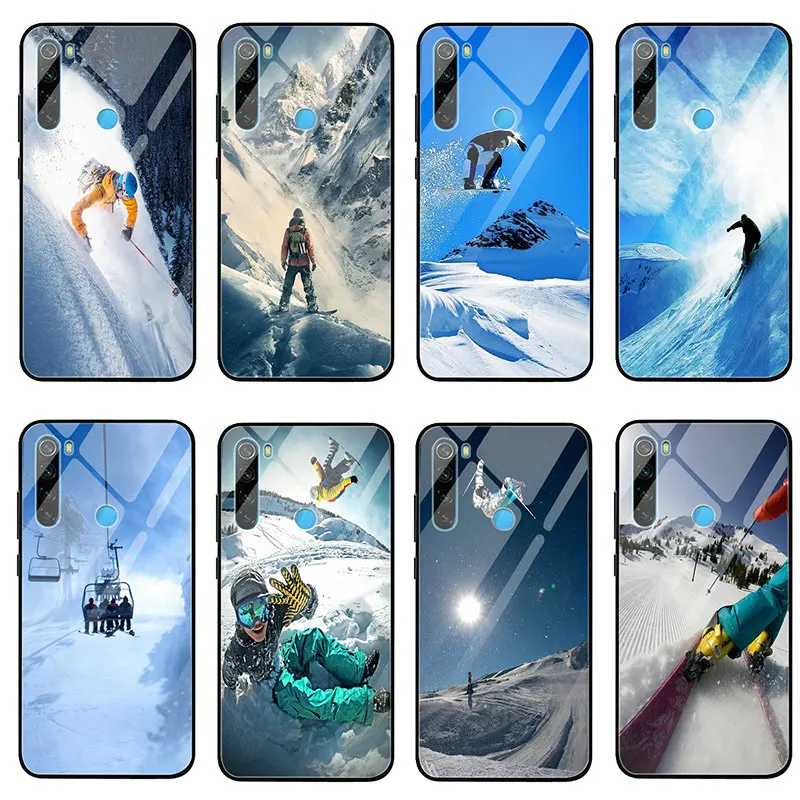 Чехлы для телефонов из закаленного стекла Snow Or Die Ski сноуборд Xiaomi Redmi Note 4 4X 5A 5S 6X 7 7A 8