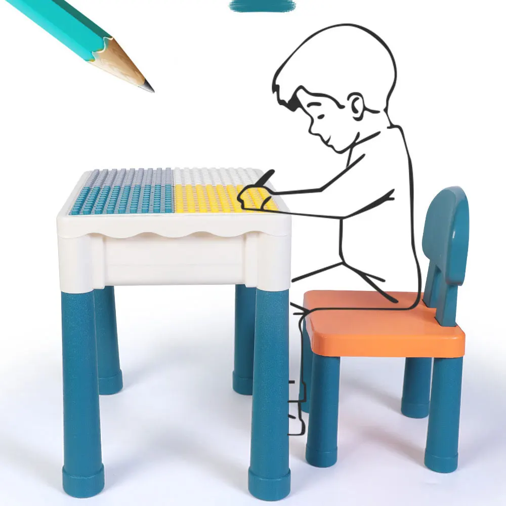 Классический конструктор сделай сам стол со стульями учебный большого размера