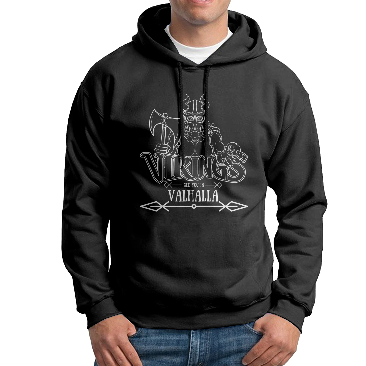 

Man Sweatshirt See You In Valhalla Female Vikings Warrior Character Purified Cotton New Arrival Vintage Hoodies Hooded Tops