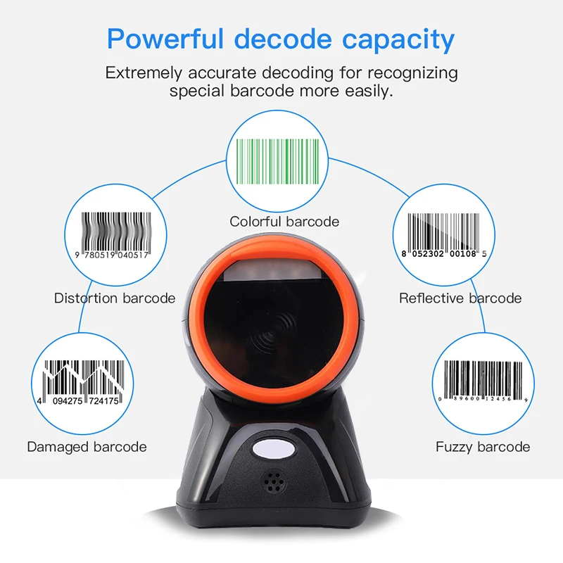 Настольный сканер штрих кодов всенаправленная USB Проводная гарнитура 2D