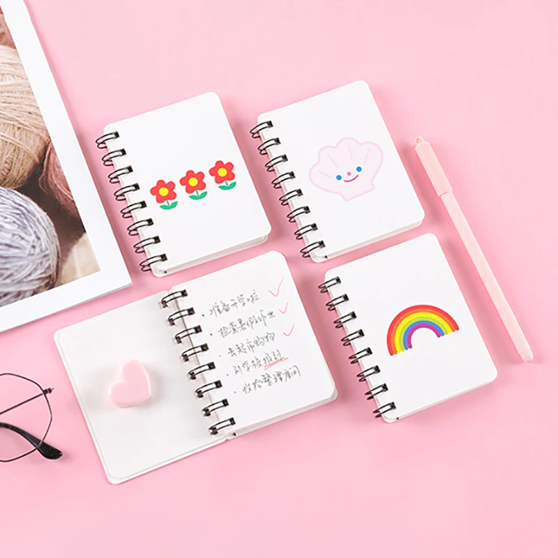 Милый портативный мини блокнот с катушкой A7 ежедневный ежедневник записная