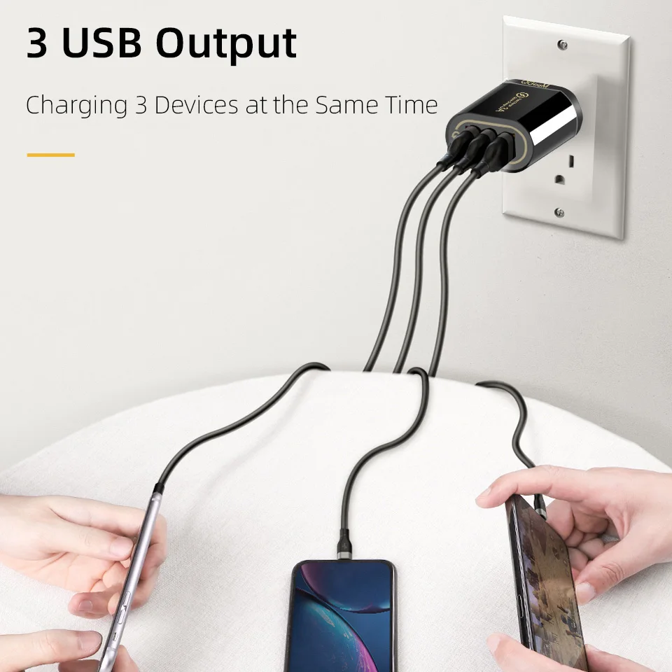QGEEM 3 USB зарядное устройство для iPhone Quick Charge 3,0 быстрое зарядное устройство для Xiaomi QC 3,0 портативное зарядное устройство для телефона зарядный адаптер