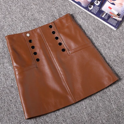 MESHARE New Fashion Real Genuine Sheep Leather Skirt J18