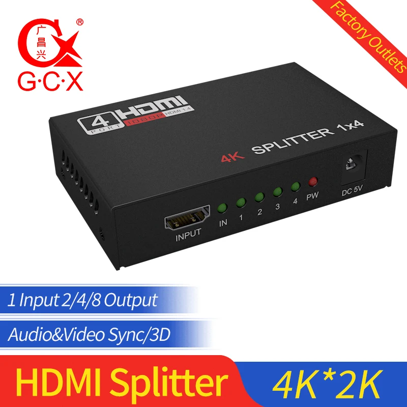 HDMI сплиттер HDCP 4K 1x2 1 в 2 усилитель сигнала питания 1080P 3D 1x4 аудио конвертер 1x8