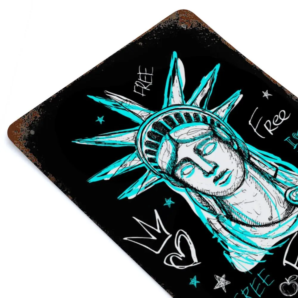

New York Statue of Liberty Printed Vintage Metal Poster Home Pub Bar Garage Wall Decoration Tin Sign Plaque Decor
