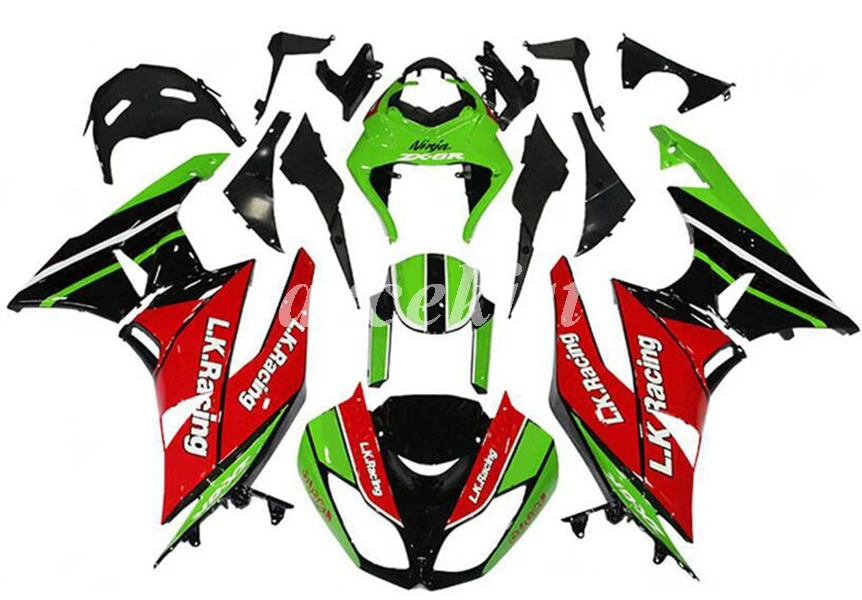 

Injection Mold New ABS Motorcycle Full Fairings kit for Kawasaki Ninja ZX-6R 636 2009 2010 2011 2012 Bodywork set Cool Red green