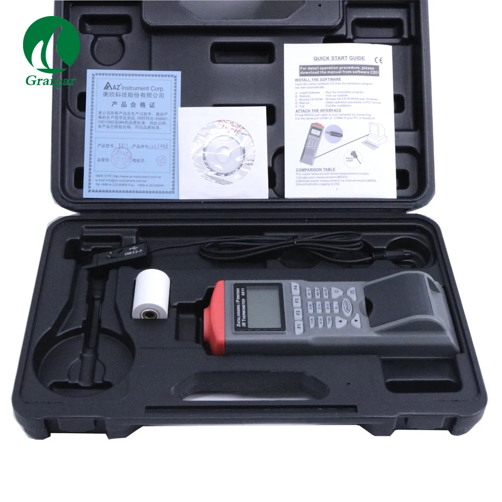 

AZ9811 IR Laser Thermometer Data Logger with Printer Non-Contact Infrared Temperature Meter