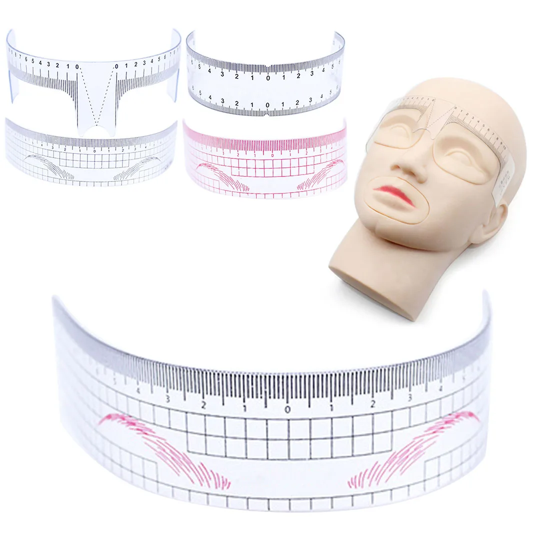 

10pcs Disposable Eyebrow Stencil Tattoo Makeup Microblading Measure Tattoo Ruler Beauty Tool Eye Brow Stencil Eyebrow Line Ruler