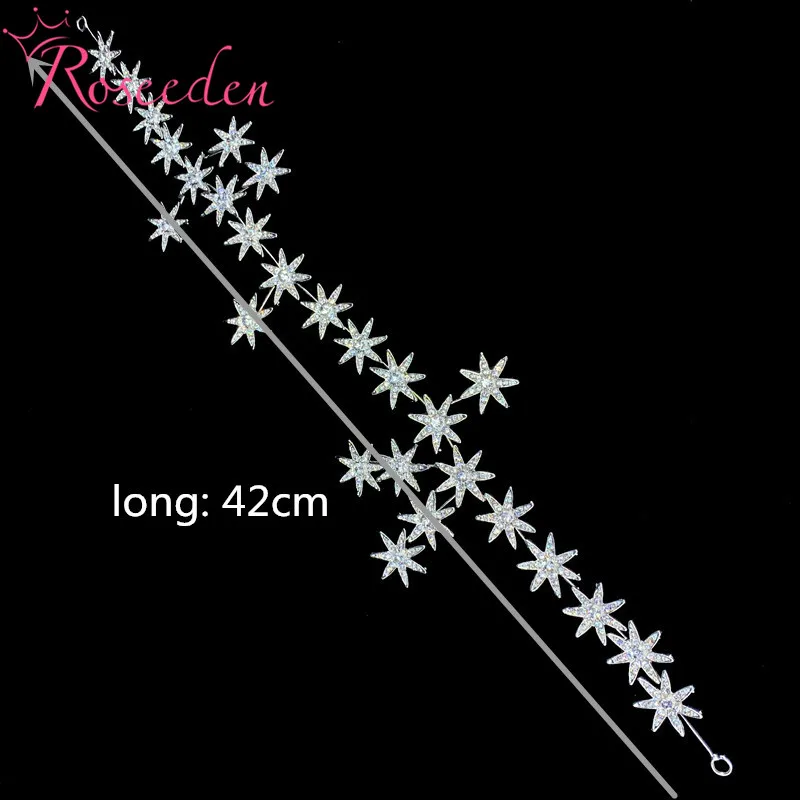 Элегантная блестящая тиара со звездами и кристаллами свадебная корона повязка