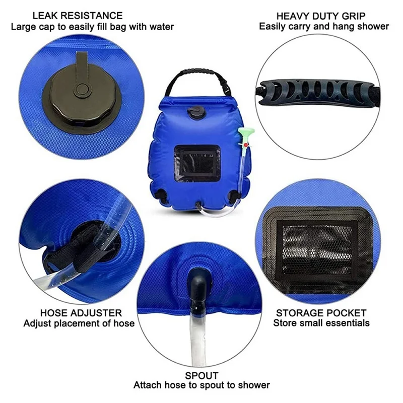 Портативная уличная душевая сумка на солнечной батарее складной Душ с