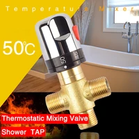 brass thermostatic mixing valve bathroom faucet temperature mixer control thermostatic valve home improvement accessories