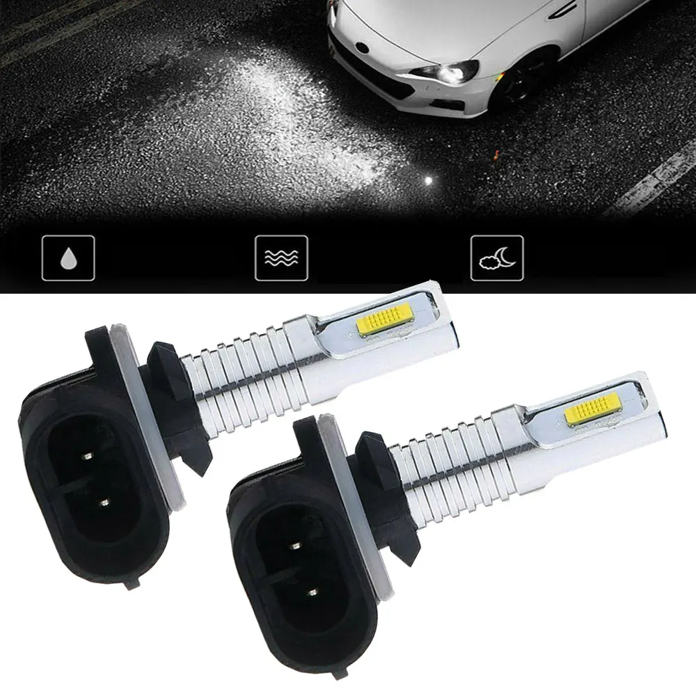 2 шт. белые светодиодный Автомобильные противотуманные фары лампы дальнего света
