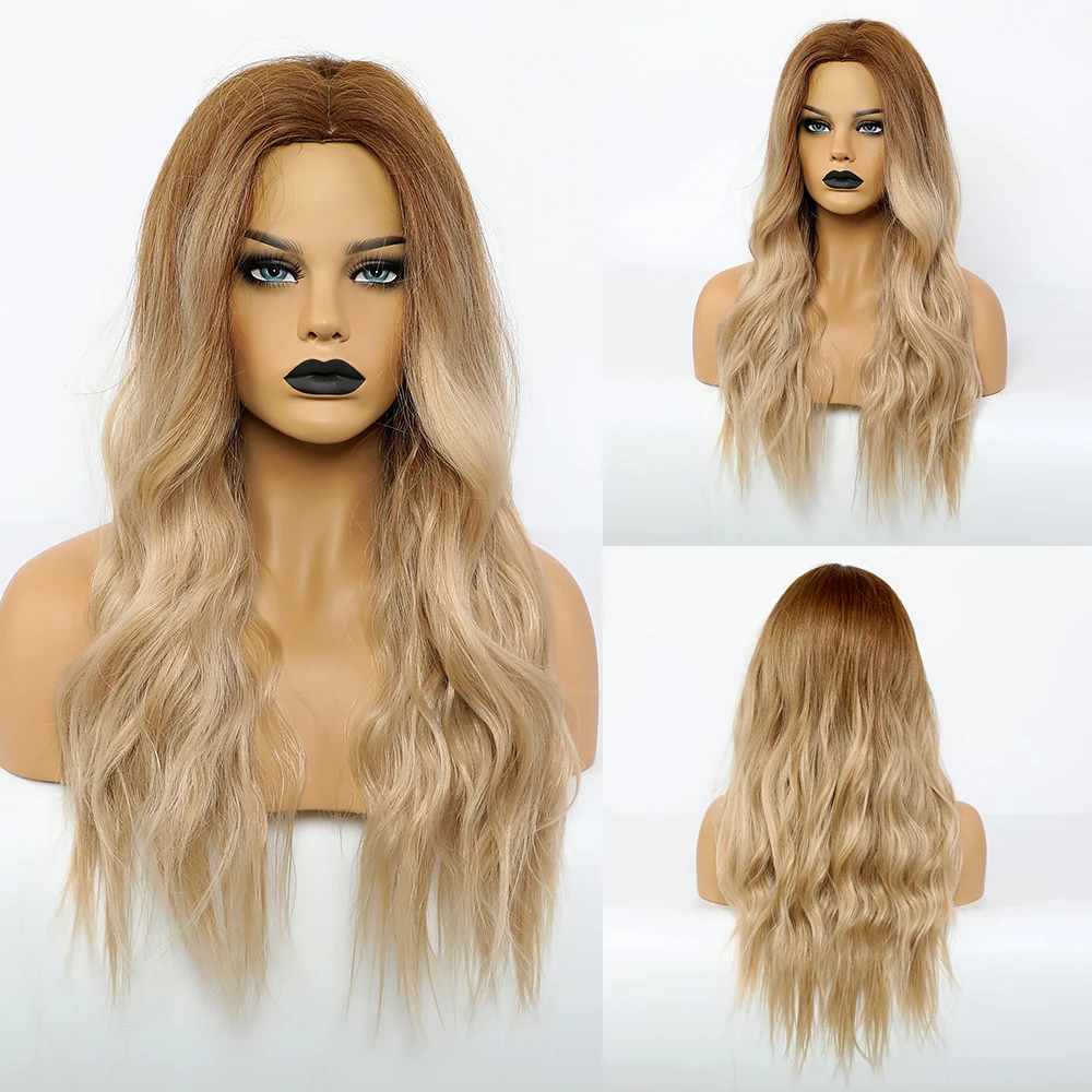 Inhaircube с эффектом омбре темно-коричневый корневой длинный кудрявый синтетический