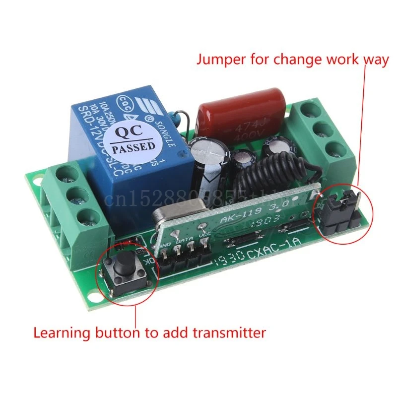 2 кнопки беспроводной пульт дистанционного управления AC220V широкий светильник