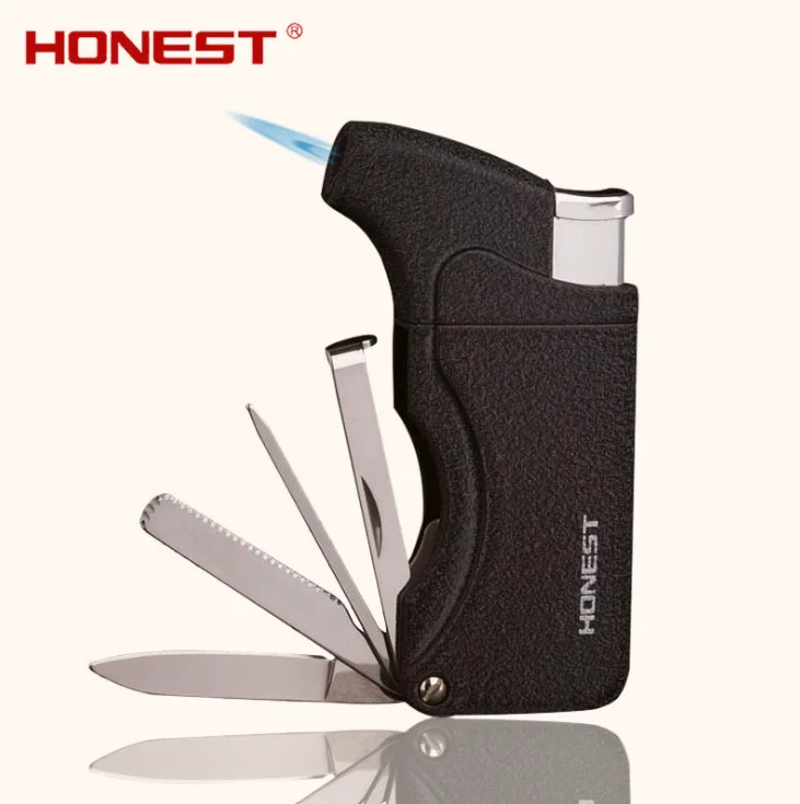 Подлинная прямая огневая Зажигалка для сигар многофункциональная с ножом