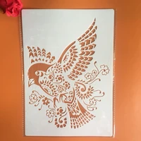 a4 29 21cm bird mandala diy stencils wall painting scrapbook coloring embossing album decorative paper card template