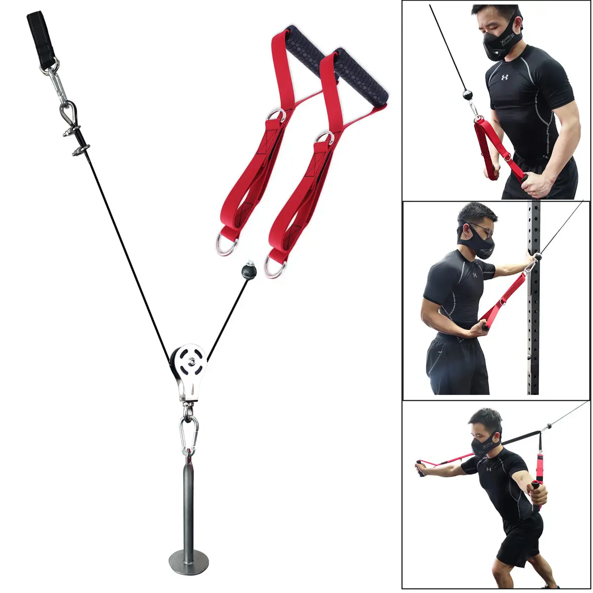 Ролик DIY Кабель Машина Системы с многофункциональная ручка тренажер для