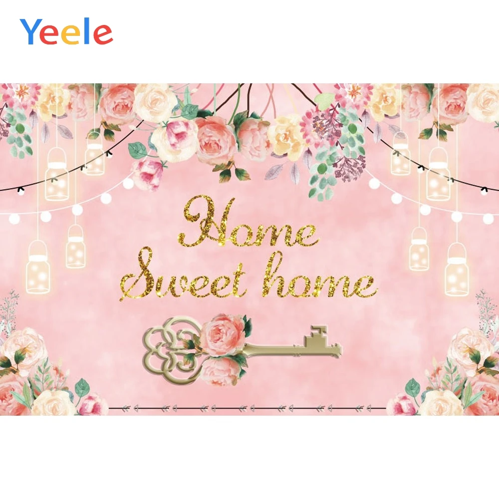 

Pink Flower Sunflower Sweet Home Family Party Baby Shower Backdrop Vinyl Photography Background For Photo Studio Photophone Prop