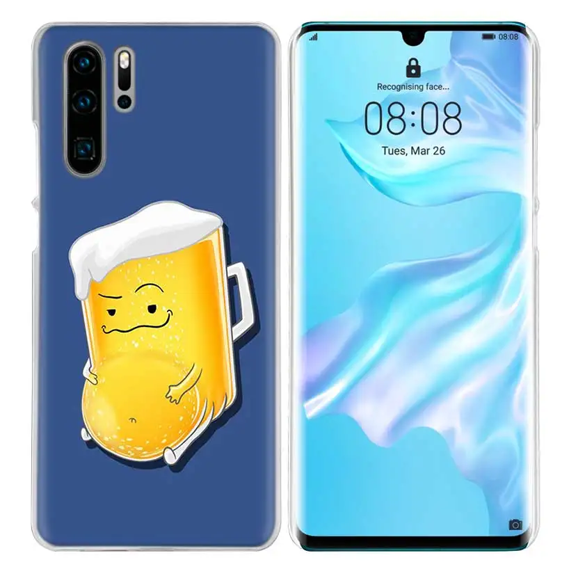 Жесткий чехол-накладка из поликарбоната для huawei Honor P20 mate 20 10 P10 P9 P8 8X9 Lite P Smart+ Plus Nova 3i прозрачный чехол с изображением пива