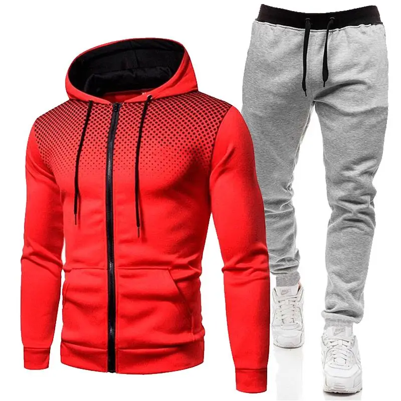 

2021 new autumn and winter men's suit hoodie + pants sports suit casual sports shirt two-piece suit