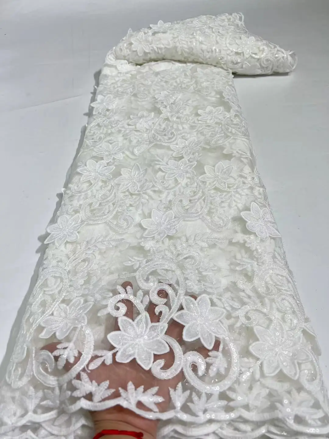 

Чистая Белая французская сетчатая кружевная ткань 2021, высококачественное Тюлевое кружево с блестками, свадебное нигерийское платье, круже...