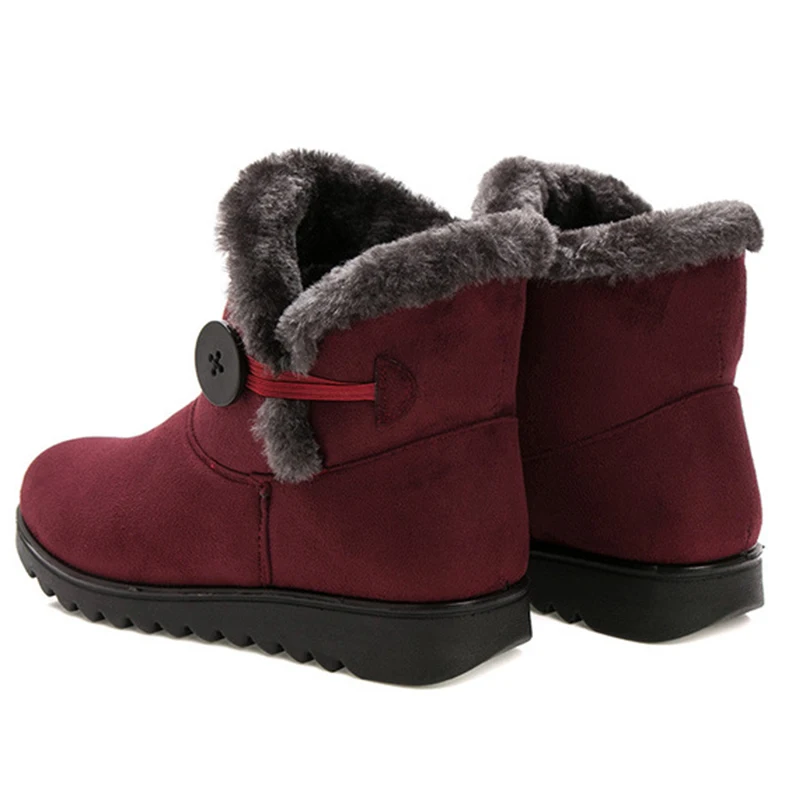 Женские короткие ботинки Зимние теплые плюшевые удобные в стиле ретро Замшевые