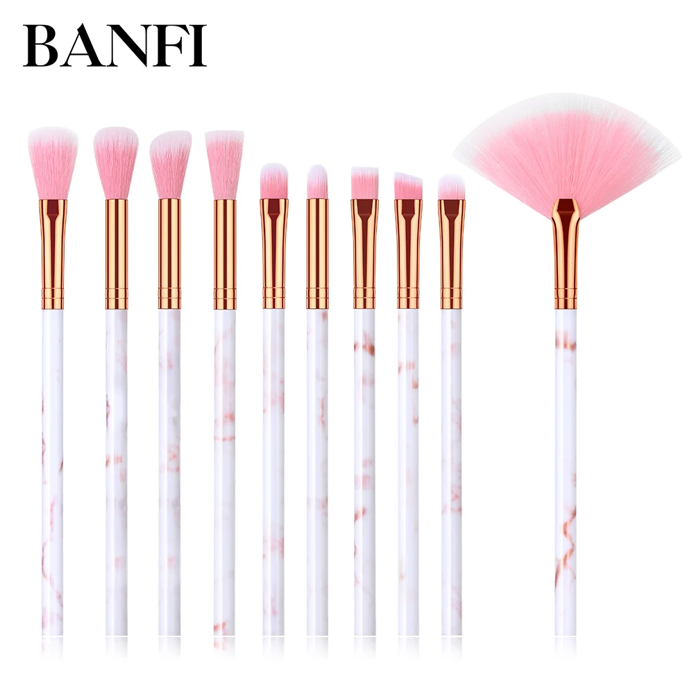 

10PCs Marble Makeup Brushes Set For Eye Shadow Foundation Lip Professional Make-up Tools Cosmetic Beauty Brushes For Make-up New