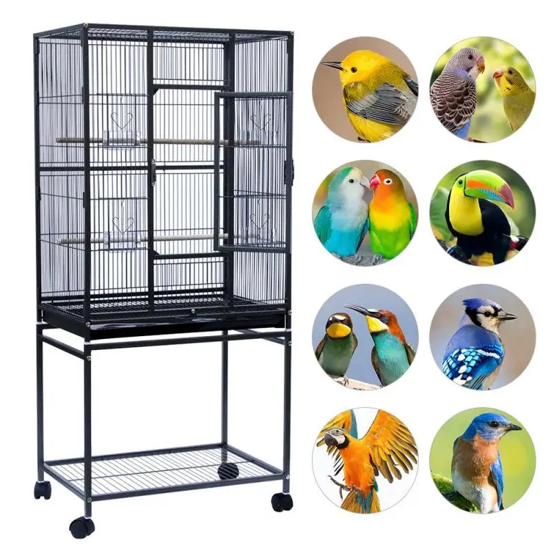 

61.5 * 43 * 137cm Large Bird Aviary Breeding Pigeon Cage Parrot Cage For Budgie Aviary Canary With Wheels Bird Cages & Nests HWC