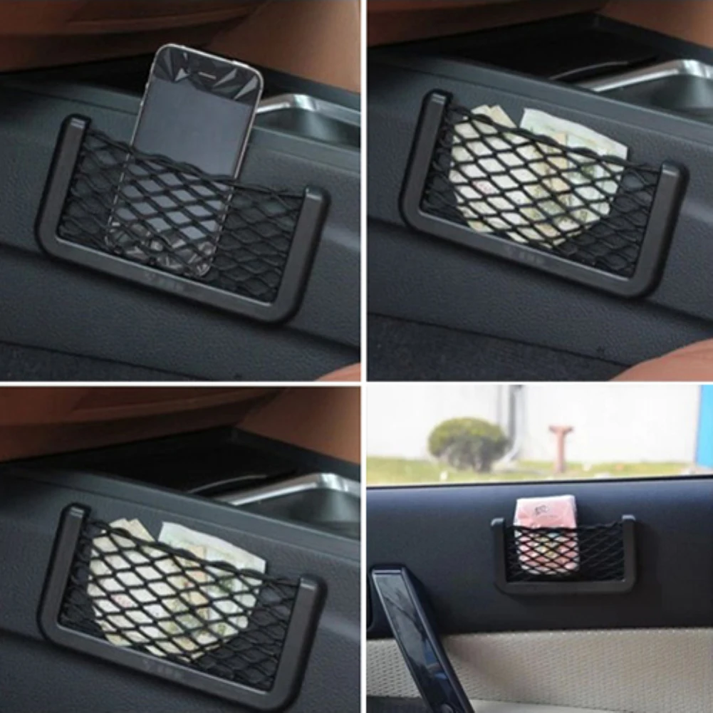 Прочная самоклеящаяся сумка для автомобильного кармана с полой сеткой хранения