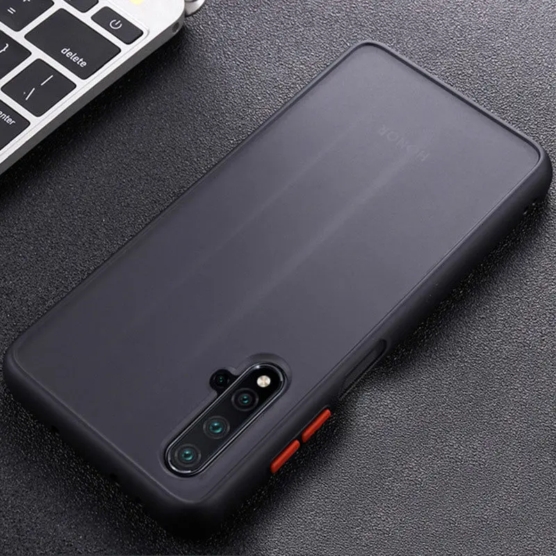 Прозрачный армированный чехол для телефона huawei Honor 20 Pro, противоударный силиконовый чехол huawei Honor 20S Nova 5 T, чехол на заднюю панель - Цвет: Black