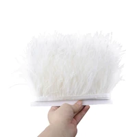 natural ostrich feather trim fringe ribbon clothing sewing 6 8cm feathers decoration wedding crafts accessory wholesale 1 meter