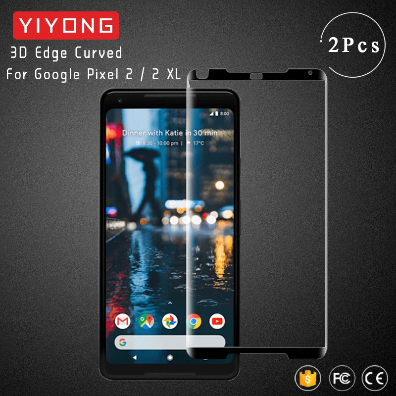 YIYONG 3D Edge Curved Glass For Google Pixel 2 XL Tempered Screen Protector 4 3 3A Pixel2 | Мобильные телефоны и