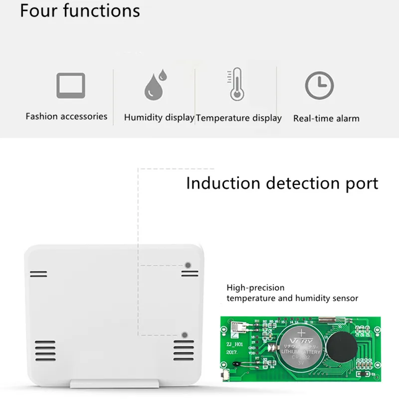 multifunction thermometer hygrometer automatic electronic temperature humidity monitor clock 3 2inch large lcd screen free global shipping