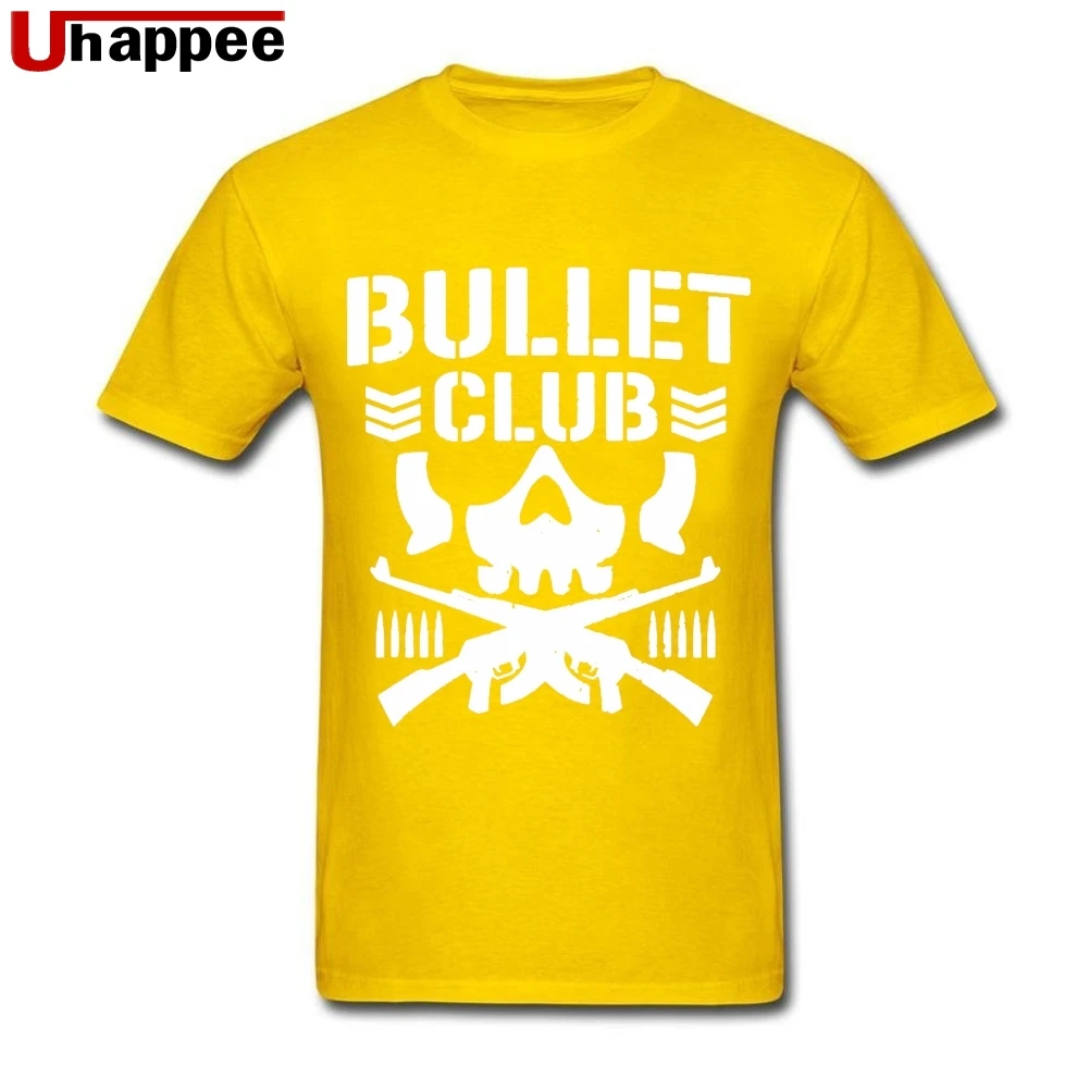 Брендовые футболки по индивидуальному заказу Bullet Club Guys с коротким рукавом и круглым вырезом Мягкие хлопковые рубашки для мужчин Boyfriend простой модный стиль - Цвет: Цвет: желтый