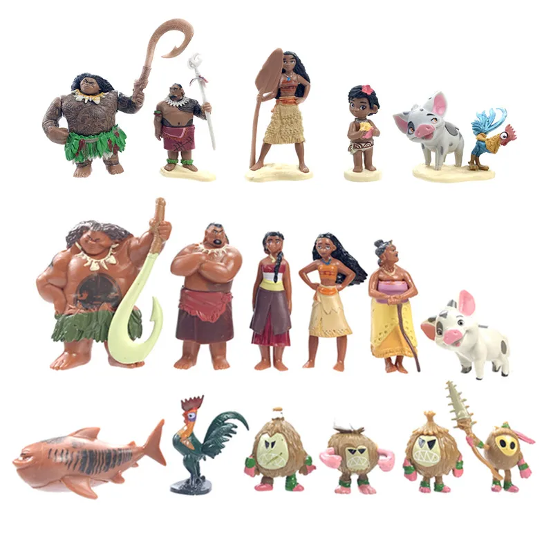 Dolls Set Demigod Maui Moana Waialiki Toy Model Kids Birthday Gifts