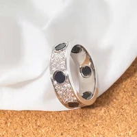 trend fashion zircon ring original brand high quality jewelry logo exquisite female gift