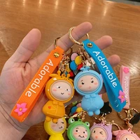 kawaii silicone epoxy cute pvc cartoon doll schoolbag car key chains pendant bag hanging ornaments animal keychain