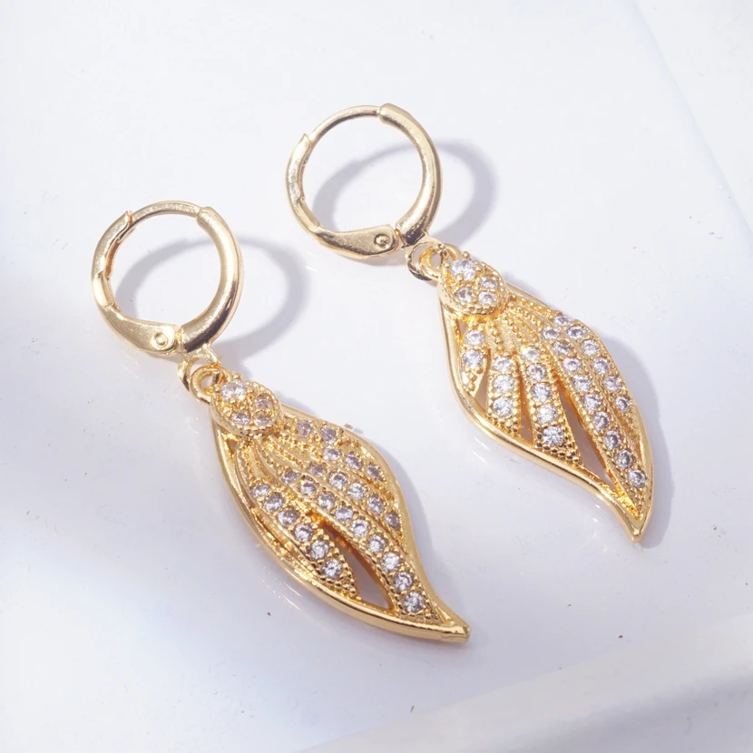 Роскошные серьги-кольца для женщин 31 стиль золотые кольца фианиты кристаллы