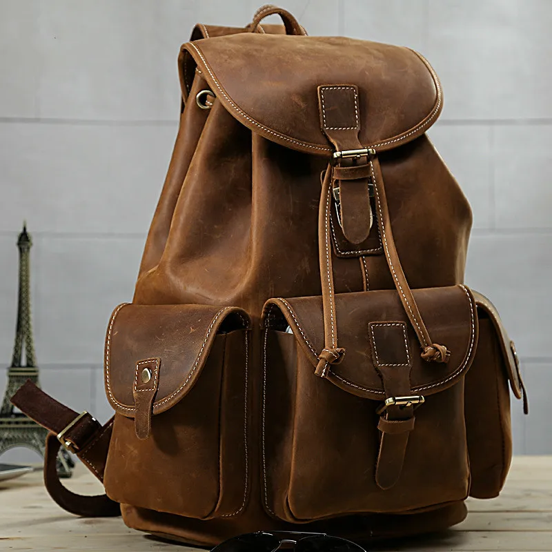 Винтажные сумки Timerey из воловьей кожи унисекс мужские рюкзаки высшего качества