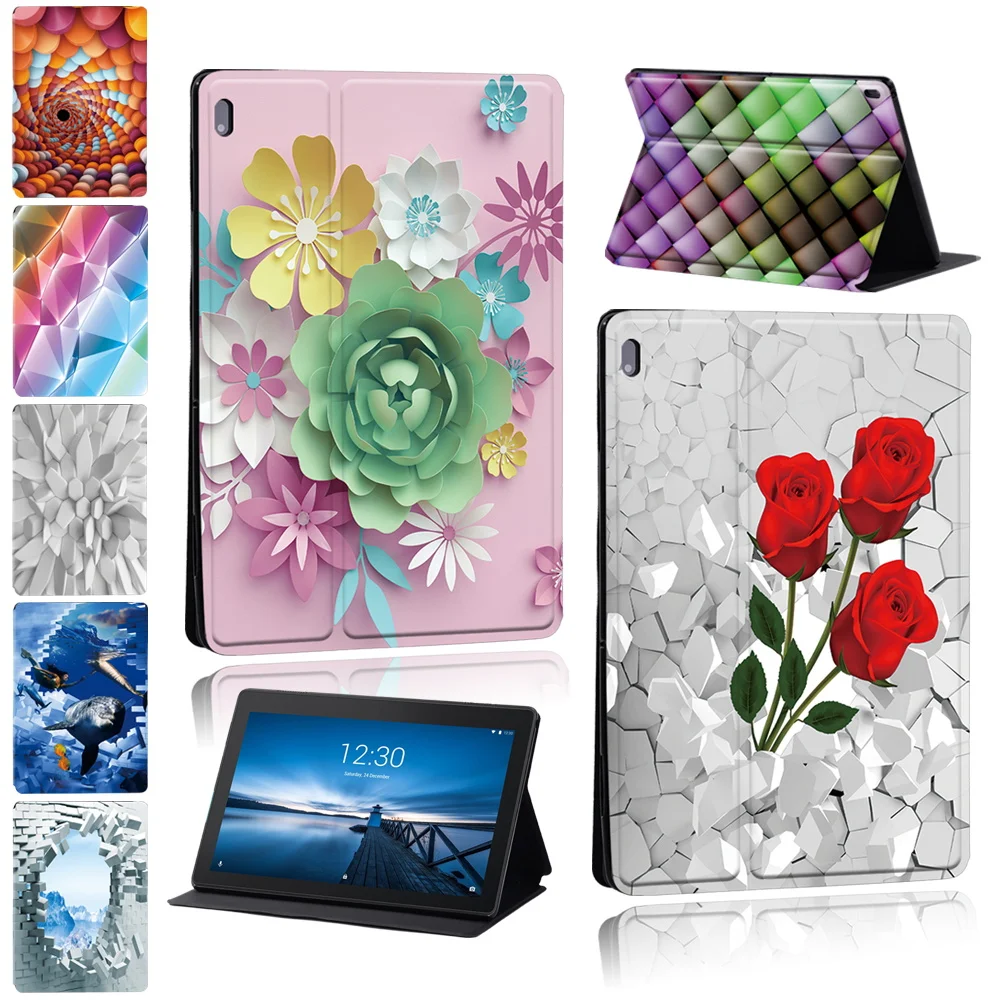 

Tablet Case for Lenovo Tab M10/Tab M10 Plus/Tab E10 PU Leather Stand Tablet Cover Case + Free Stylus