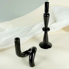 Стеклянный подсвечник для центрального элемента, подсвечники в скандинавском стиле, стеклянный подсвечник, стеклянная ваза для цветов, декоративный подсвечник