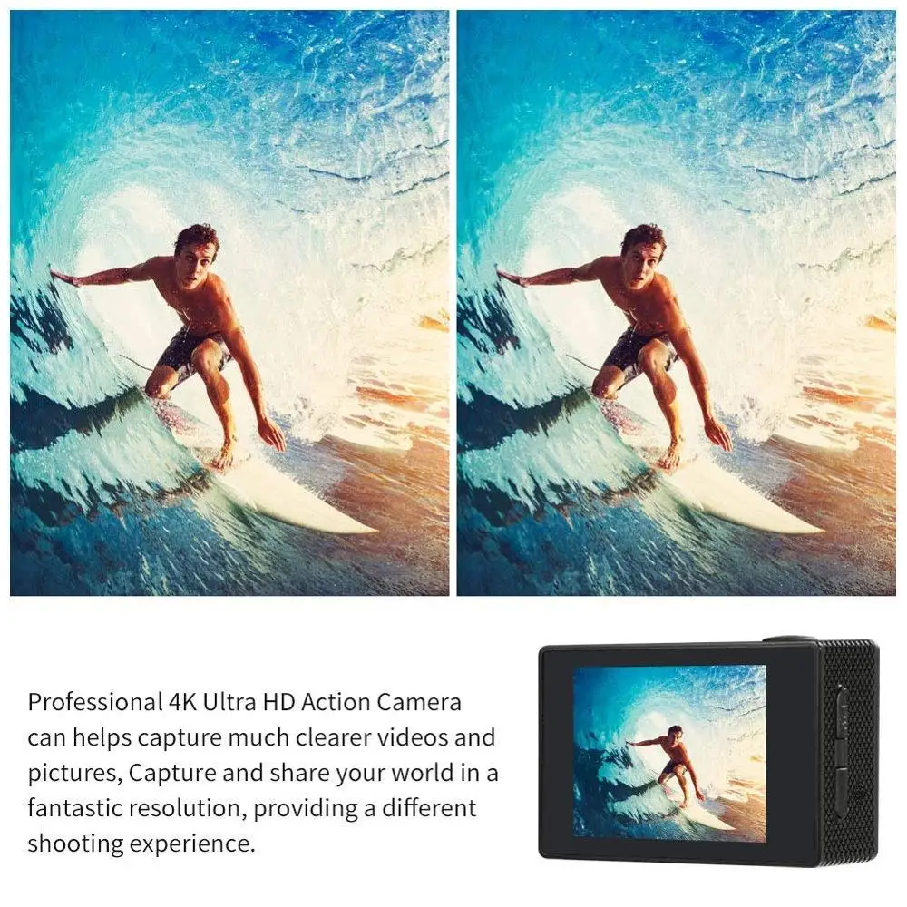 Дешево 4K UHD Wifi Спортивная мини-камера 16 МП широкий угол 170 градусов 2-дюймовый ЖК-дисплей микро камера наружная Водонепроницаемая DV поддержка скрыто...