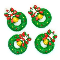 10pcs christmas wreath decoration embellishmentsresin christmas card making supplieschristmas tree pendants figures