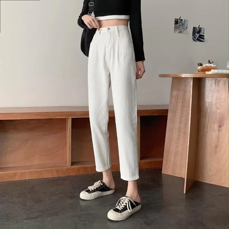 Джинсы женские с высокой талией в Корейском стиле