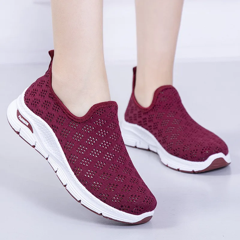 

2021 Trendy Women Shoes Breathable Slip On Mesh Sneakers Fashion Women Sports Shoes Running Sneakers Footwear Zapatos Mujer