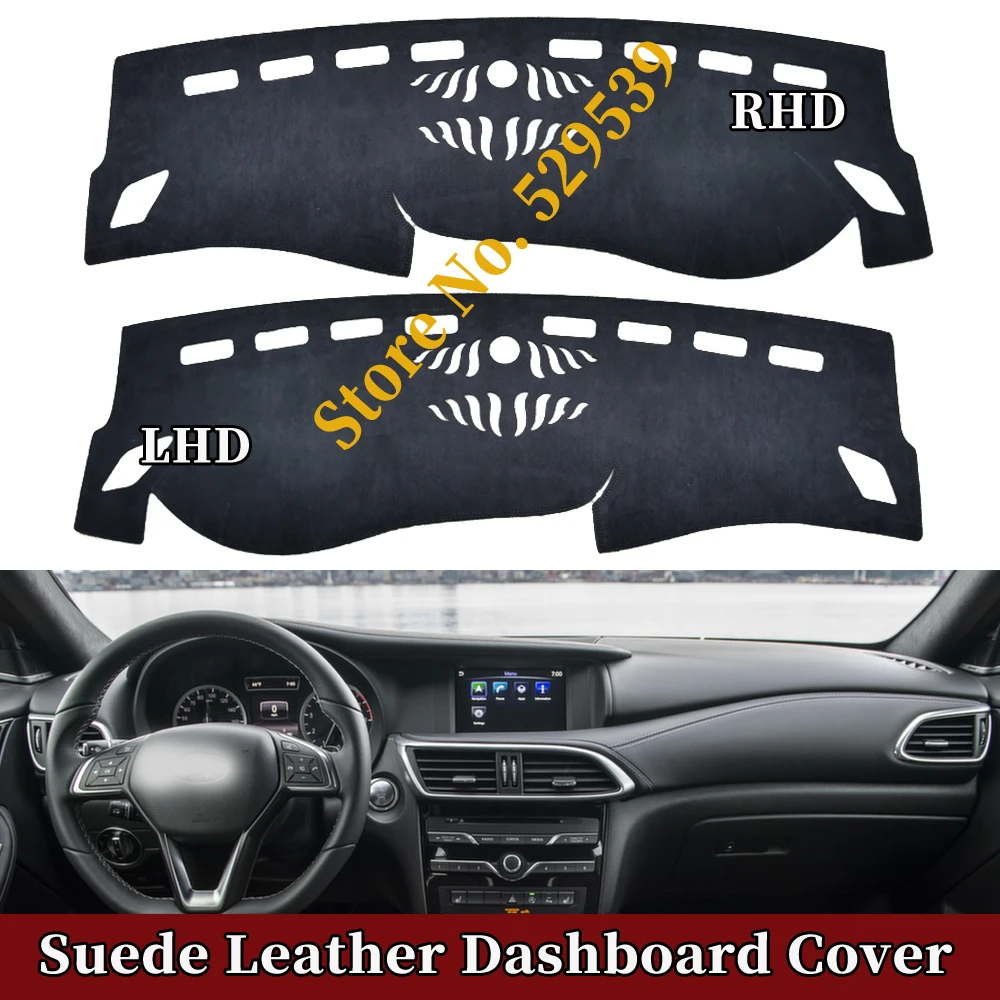

Car Suede Leather Dashmat Dashboard Cover Pad Dash Mat Auto Accessories For Infiniti Q30 QX30 2015 2019 2020 2021 2022 2023