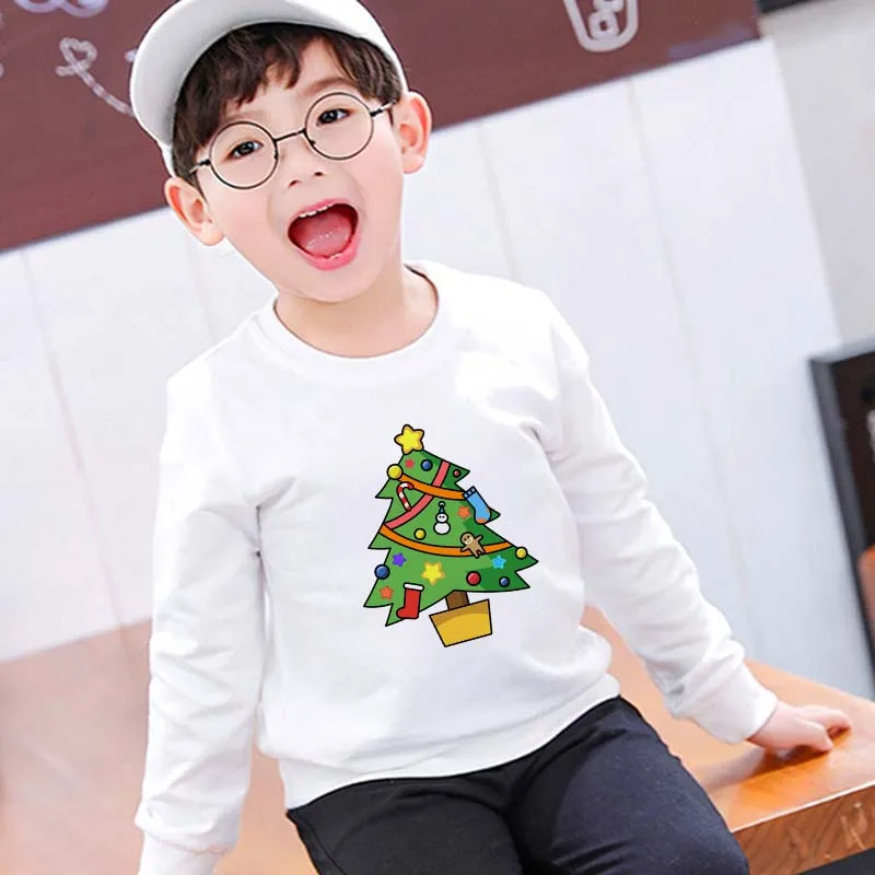 

Child Christmas Sweatshirt Santa Claus Winter 2021 Kids Boys Girls Casaual Long Sleeved T Shirt Children Clothing Cute Printing