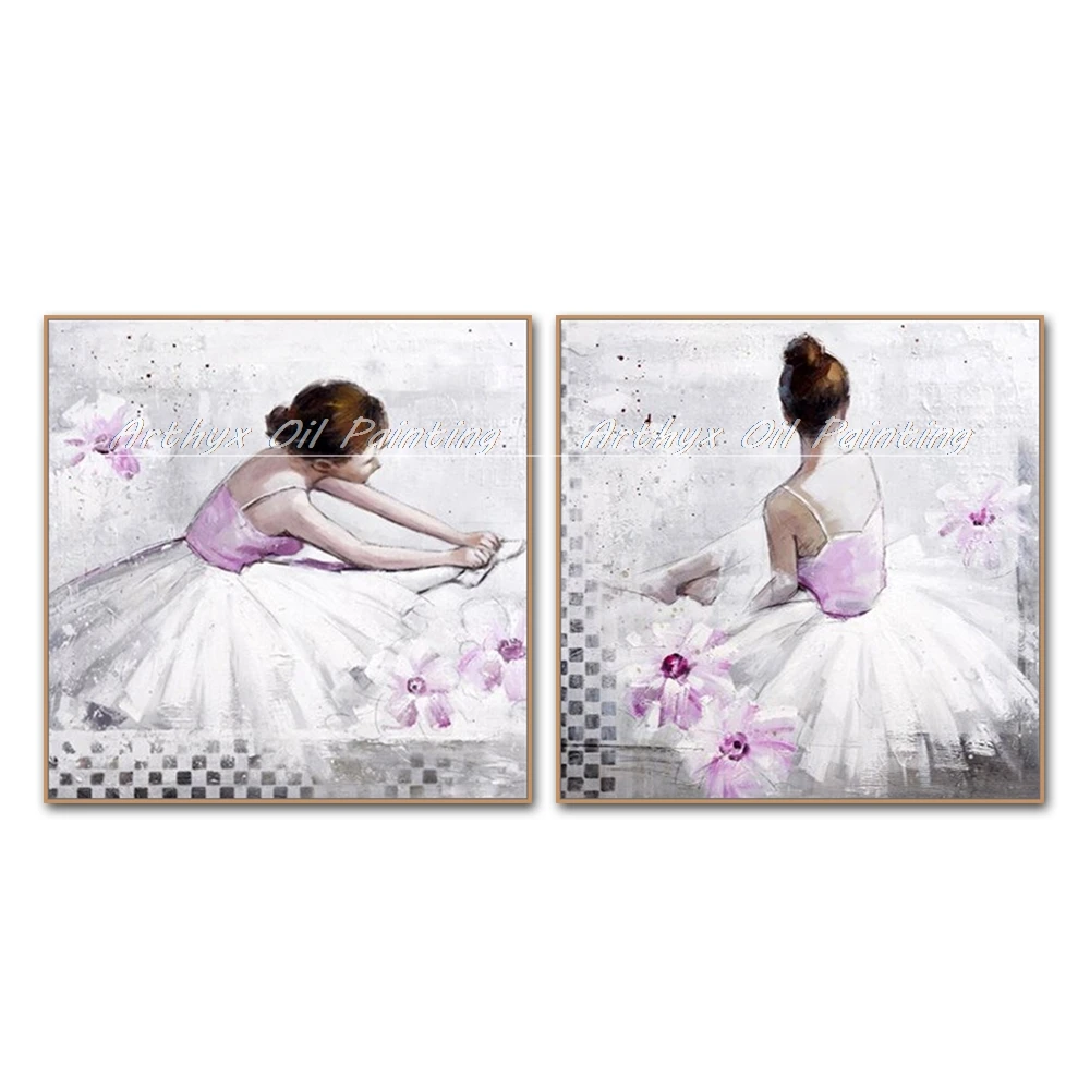 

Arthyx Beauty Ballet Dancers Direct From Artist Modern Oil Painting On Canvas Hand Made Wall Art For Living Room Home Decoration