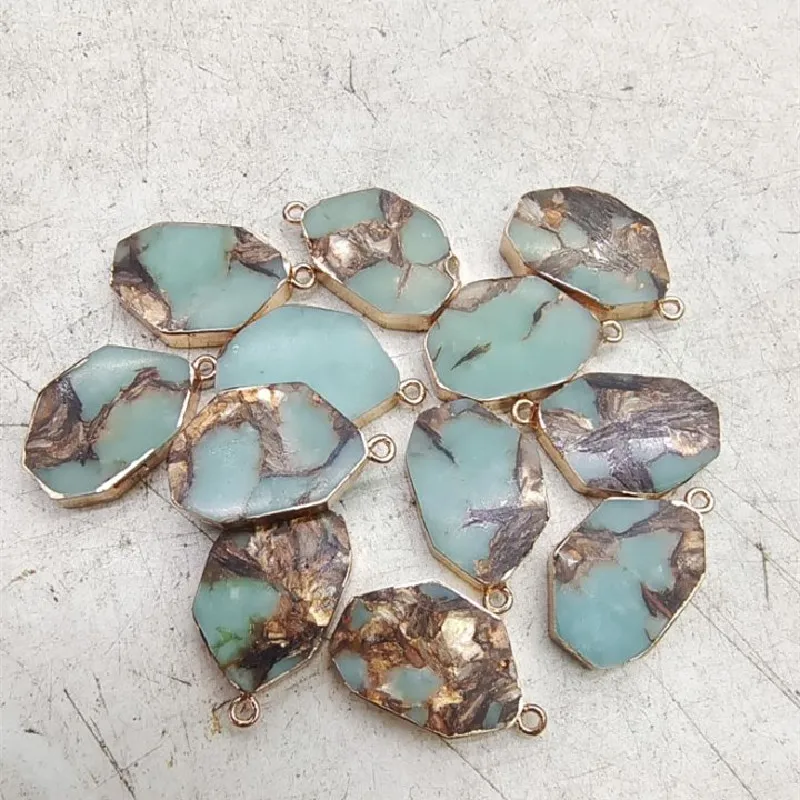 4pcs nature gem stone beads pendants colors for charms bracelets making size 18X25mm wholesale findings | Украшения и аксессуары